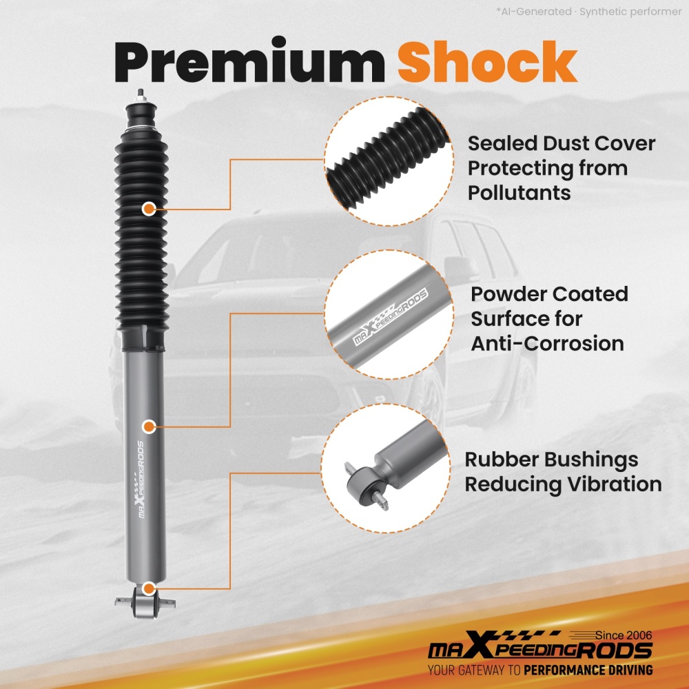 1.5 Lift Shock Kit Front/Rear compatible for Jeep Wrangler TJ 4WD 1997-2006/TJU 2004-2006