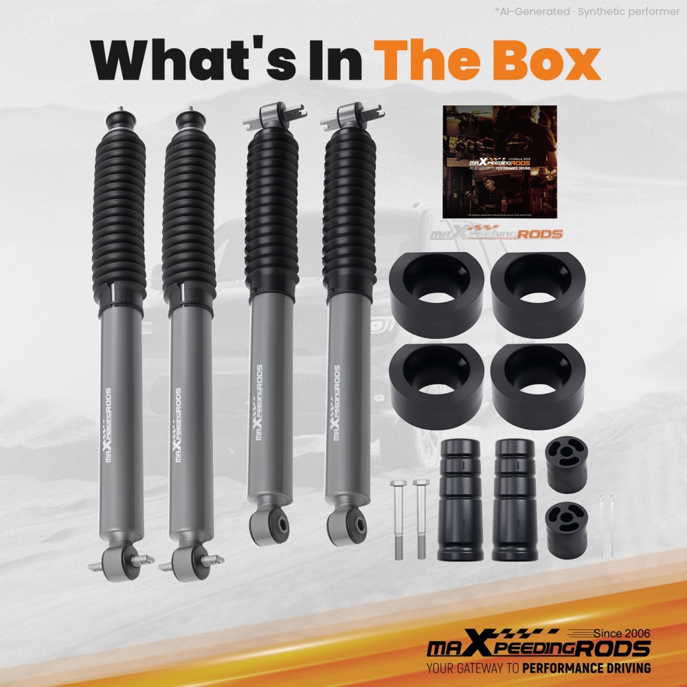 1.5 Lift Shock Kit Front/Rear compatible for Jeep Wrangler TJ 4WD 1997-2006/TJU 2004-2006