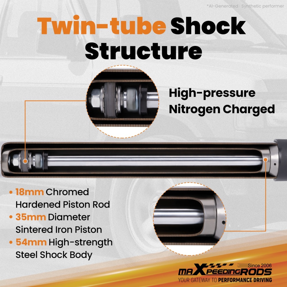 1.5-2 Lift Shock Kit compatible for Nissan D21 Hardbody 4WD 1986-1997 w/ ShocksArms