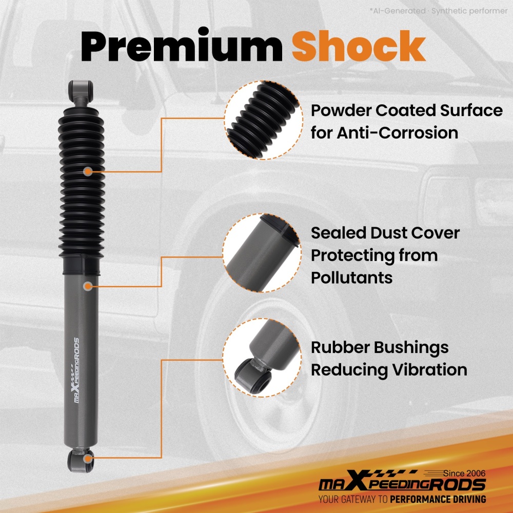 1.5-2 Lift Shock Kit compatible for Nissan D21 Hardbody 4WD 1986-1997 w/ ShocksArms
