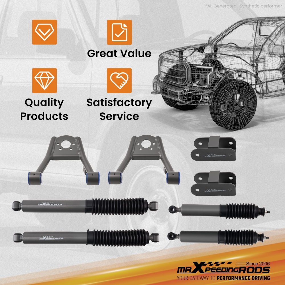 1.5-2 Lift Shock Kit compatible for Nissan D21 Hardbody 4WD 1986-1997 w/ ShocksArms
