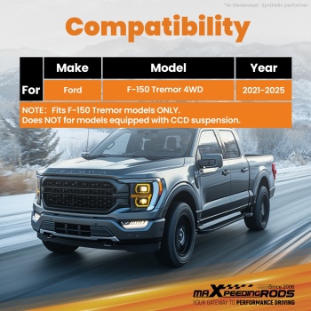 2.5 Front Lift Strut compatible for Ford F-150 Tremor 4WD 2021-2025 w/ Rear 1.25 Blocks