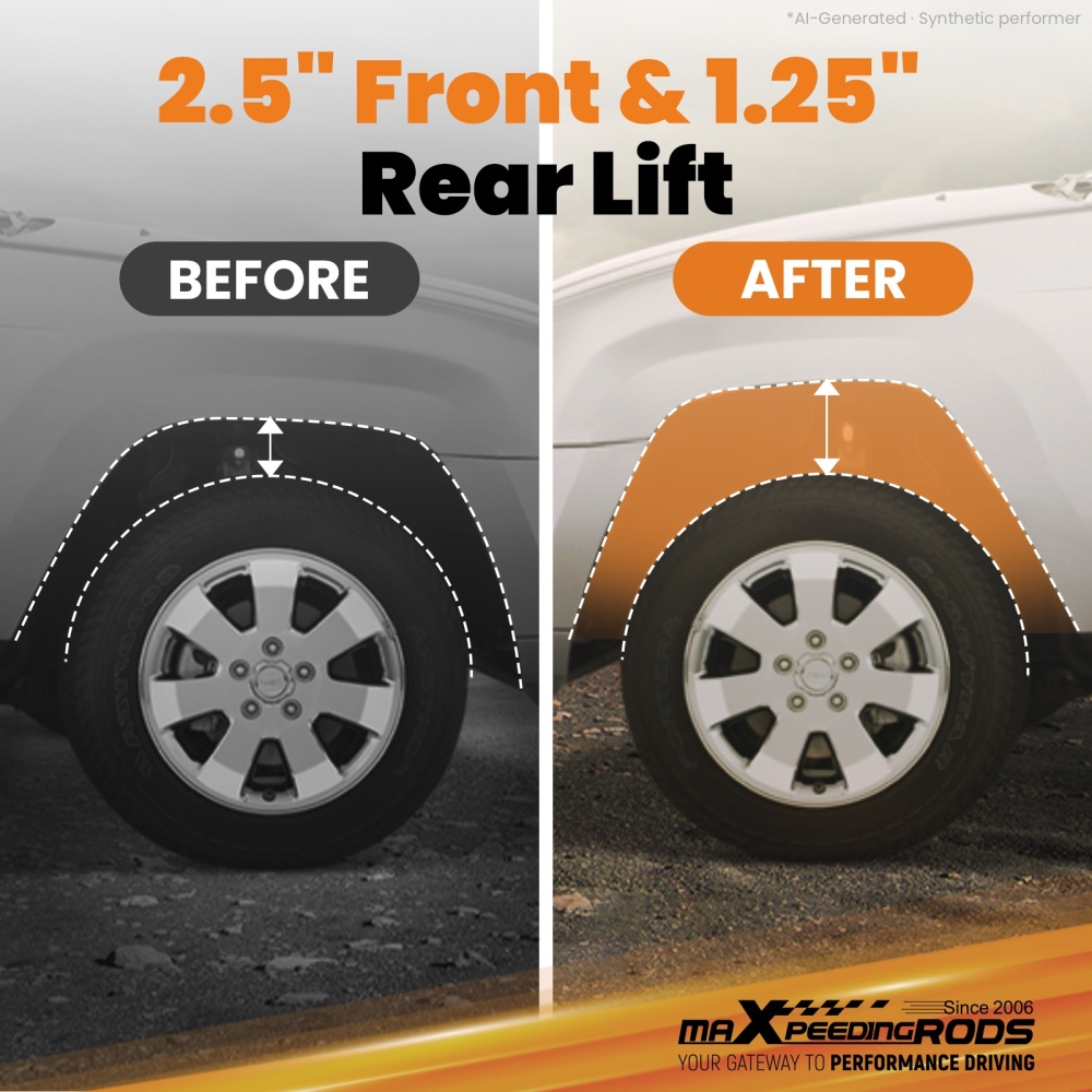 2.5 Front Lift Strut compatible for Ford F-150 Tremor 4WD 2021-2025 w/ Rear 1.25 Blocks