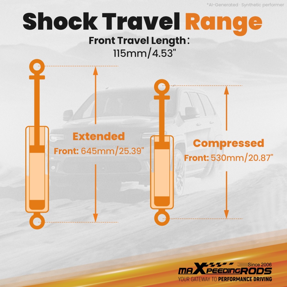 2.5 Front Lift Strut compatible for Ford F-150 Tremor 4WD 2021-2025 w/ Rear 1.25 Blocks