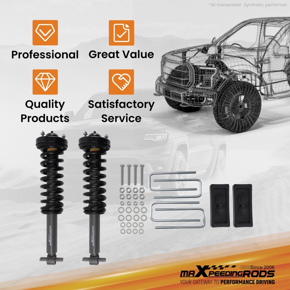 2.5 Front Lift Strut compatible for Ford F-150 Tremor 4WD 2021-2025 w/ Rear 1.25 Blocks