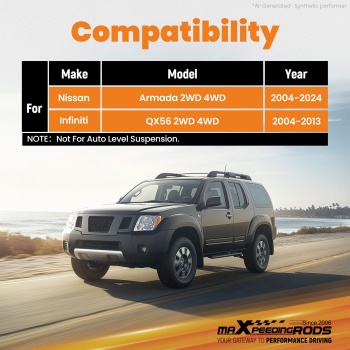Front 3 Rear 2 Lift Kit Spacers compatible for Nissan Armada 04-24 compatible for Infiniti QX56 04-13