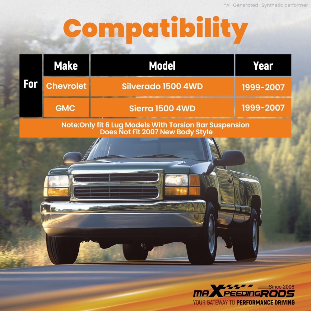 3 Front 2 Rear Lift Kit compatible for Chevrolet Silverado GMC Sierra 1500 4WD 1999-2007