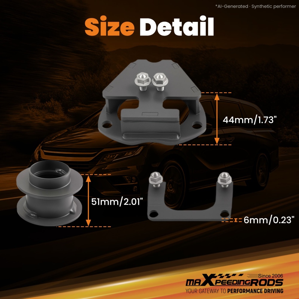2 Inch Front Rear Lift Kit compatible for Honda Odyssey 2018-2024 Spacers w/ Links