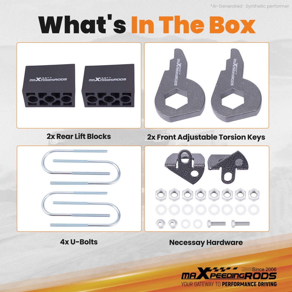 3 Inch Front Rear Leveling Kit compatible for Dodge Ram 1500 4WD 2002-2005 Lift Block