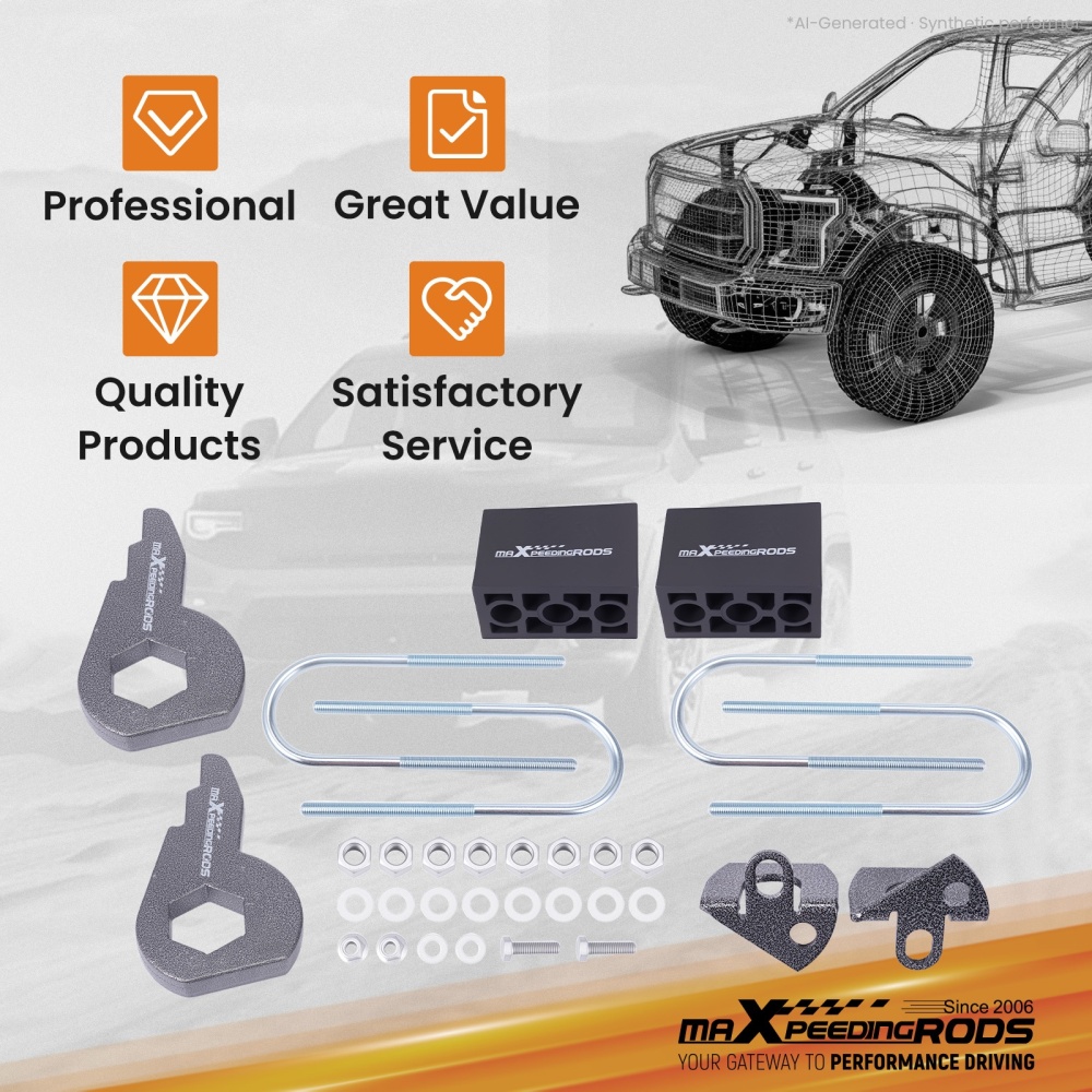 3 Inch Front Rear Leveling Kit compatible for Dodge Ram 1500 4WD 2002-2005 Lift Block