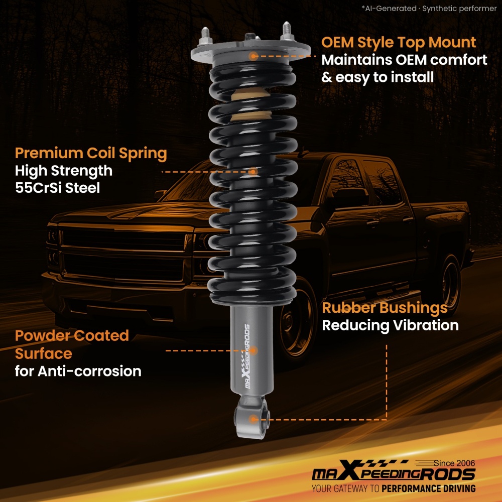 0-2 Front Leveling Strut compatible for Nissan Titan 4WD 2004-2015 Loaded Suspension