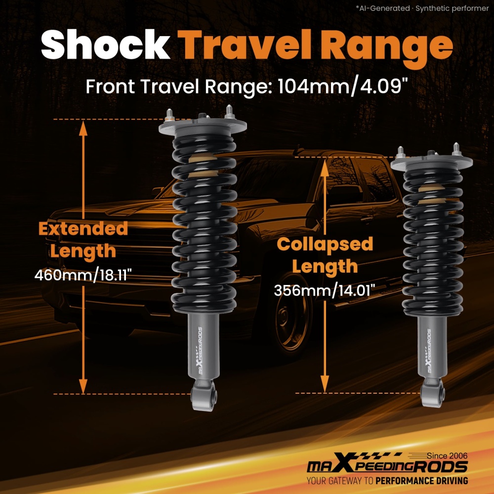 0-2 Front Leveling Strut compatible for Nissan Titan 4WD 2004-2015 Loaded Suspension