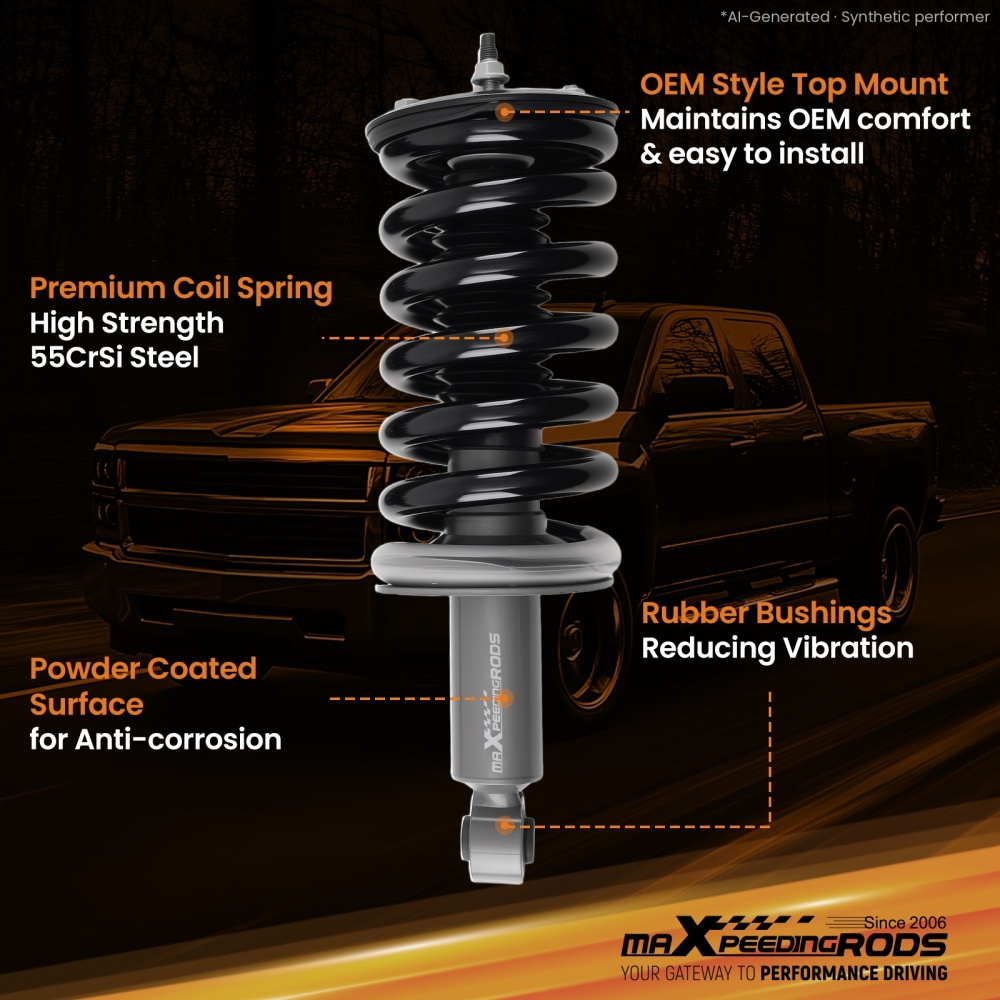 maXpeedingrods 2 Front Lift Struts compatible for Nissan Titan 4WD 2017-2023 Loaded