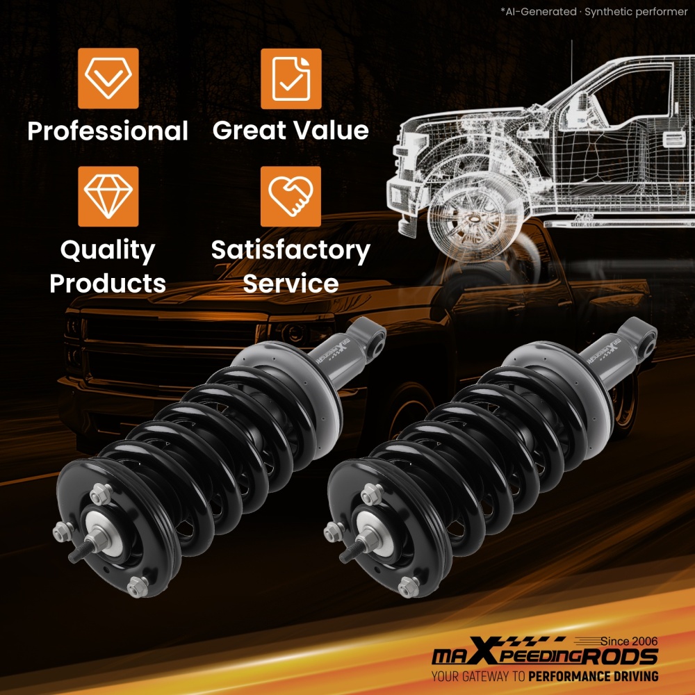 maXpeedingrods 2 Front Lift Struts compatible for Nissan Titan 4WD 2017-2023 Loaded