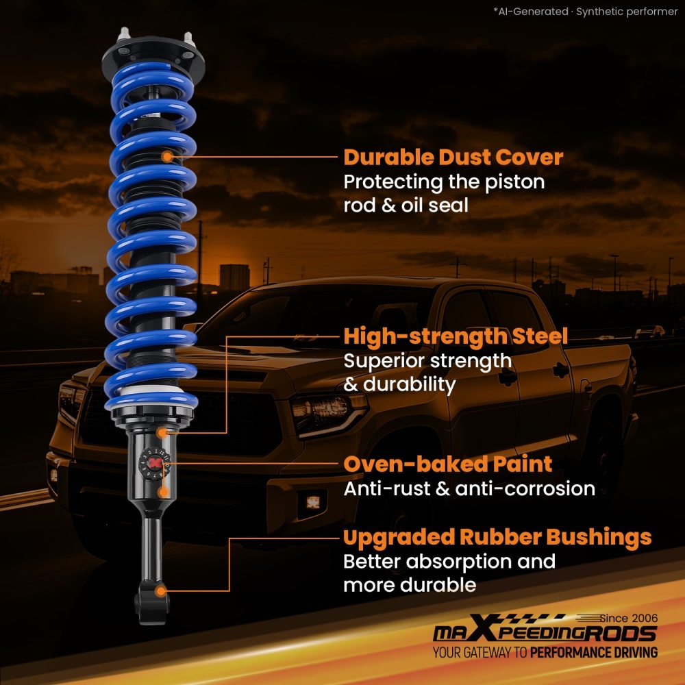 Front Lift Strut 3-3.5 compatible for Toyota Tundra 07-21 2WD 4WD 12-Level Rebound Tunable