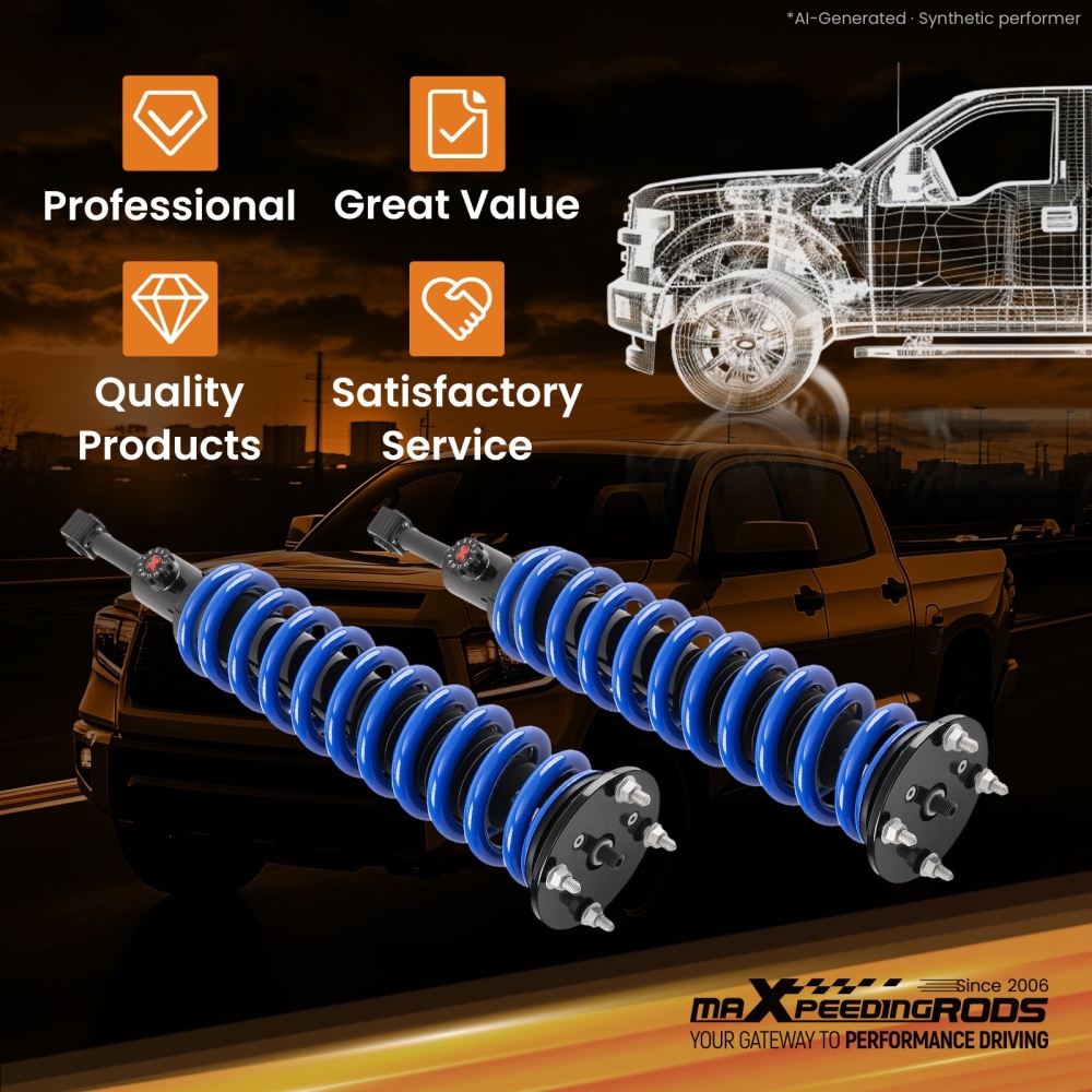 Front Lift Strut 3-3.5 compatible for Toyota Tundra 07-21 2WD 4WD 12-Level Rebound Tunable