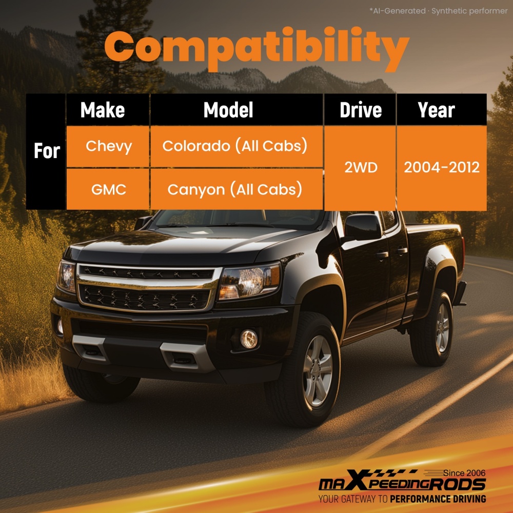 1 Inch Rear Lowering Block compatible for Chevrolet Colorado/Canyon 04-12 2WD Billet