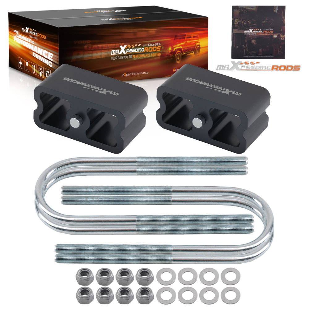 2 Aluminum Rear Lowering Block for 04-12 compatible for Chevy Colorado/Canyon 2WD w/Bolts