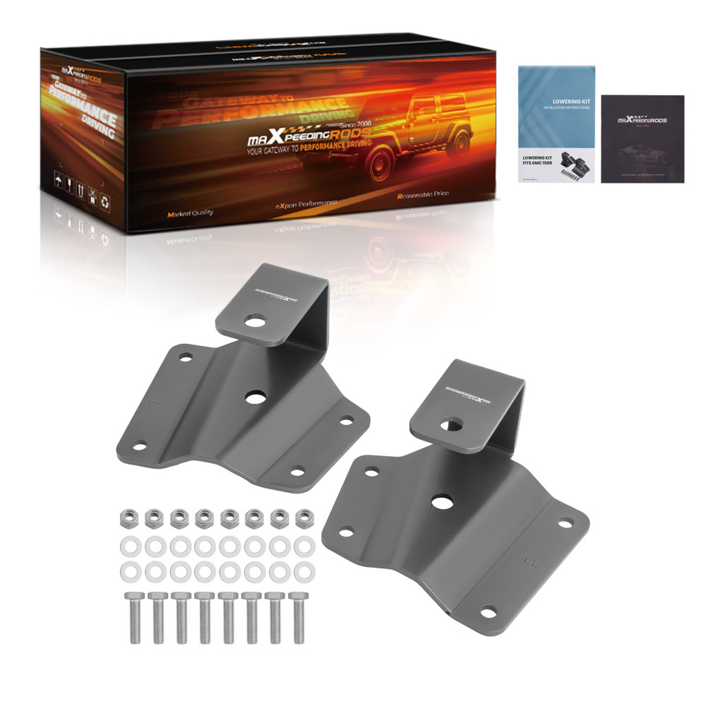 Lowering Kit 2 inch Drop Hangers compatible for GMC 1500 series 1999-2006 2WD Short Bed