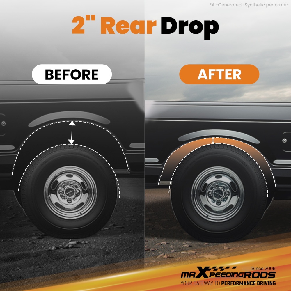 2 Kit Rear compatible for Ford F-150 compatible for Harley Davidson 1997-2003 Lowering Drop Hanger