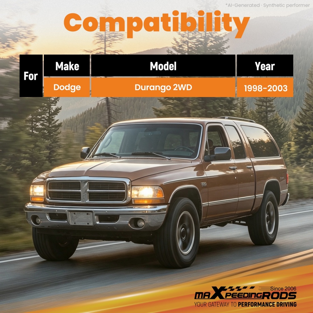 2 Drop Lowering Rear Leaf Springs compatible for Dodge Durango 2WD 1998-2003 Steel