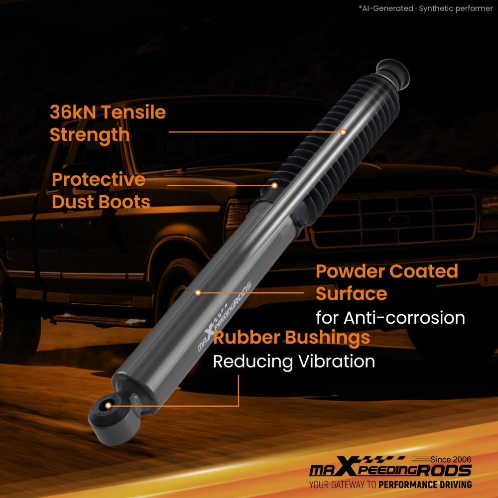 3 Front Lowering Shock Absorbers compatible for Ford Ranger 2WD 1983-1997 Twin-Tube
