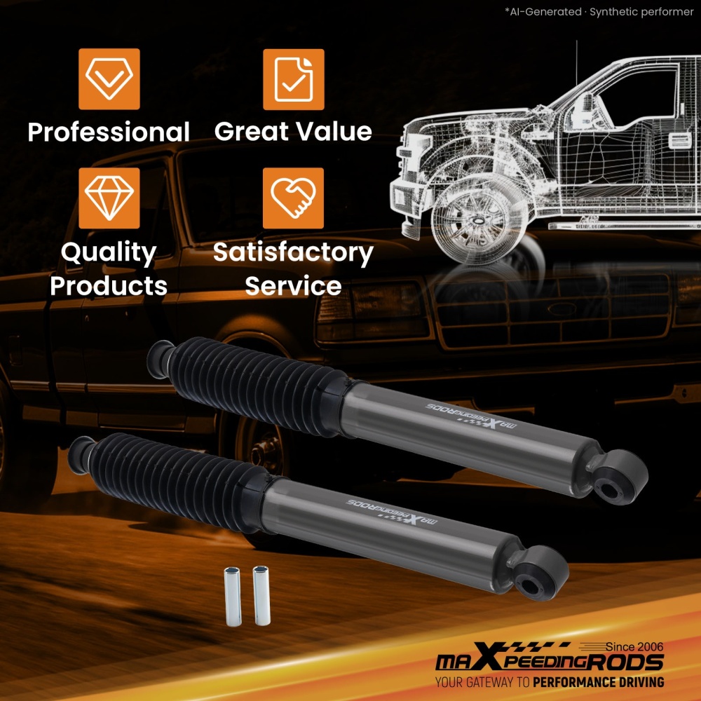 3 Front Lowering Shock Absorbers compatible for Ford Ranger 2WD 1983-1997 Twin-Tube