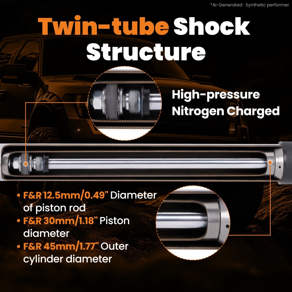Lowering Kit with Drop Shocks compatible for Ford F100 F150 2WD 1965-1979 Front Rear