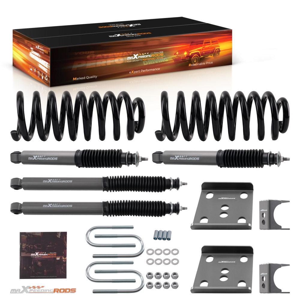 Lowering Kit with Drop Shocks compatible for Ford F100 F150 2WD 1965-1979 Front Rear