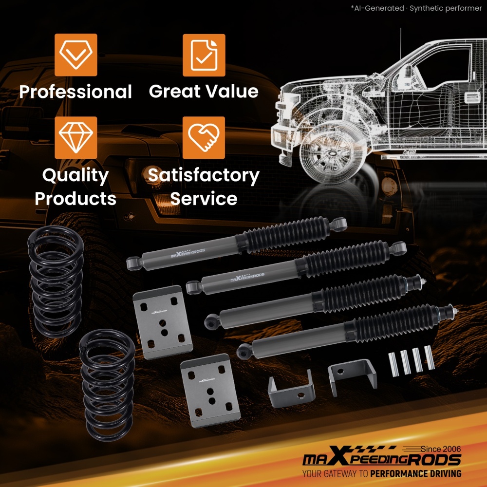 3/5 Lowering Kit compatible for Ford Ranger 2WD 1983-1997 Coil Springs Flip Hardware