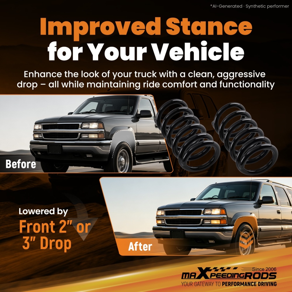2 3Front Coil Spring Lowering Kit compatible for Chevy Blazer/Compatible for GMC Jimmy 1998-2005