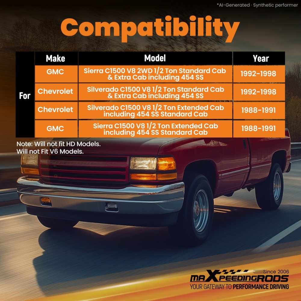 1 Front Coil Spring Lowering compatible for Chevrolet C1500 compatible for Silverado 1988-1998 V8 2WD