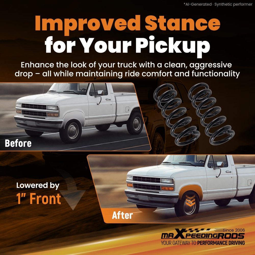 1 Front Coil Spring Lowering compatible for Chevrolet C1500 compatible for Silverado 1988-1998 V8 2WD