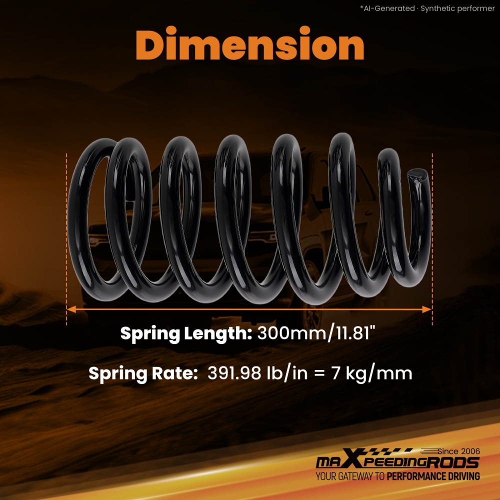 2 Inch Front Lowering Spring compatible for Toyota Tacoma 4 cyl 2 Wheel Drive 2005-2015