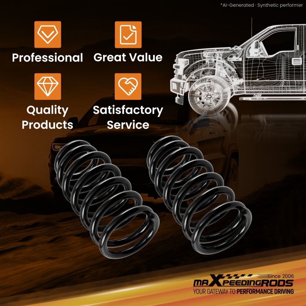 2 Inch Front Lowering Spring compatible for Toyota Tacoma 4 cyl 2 Wheel Drive 2005-2015