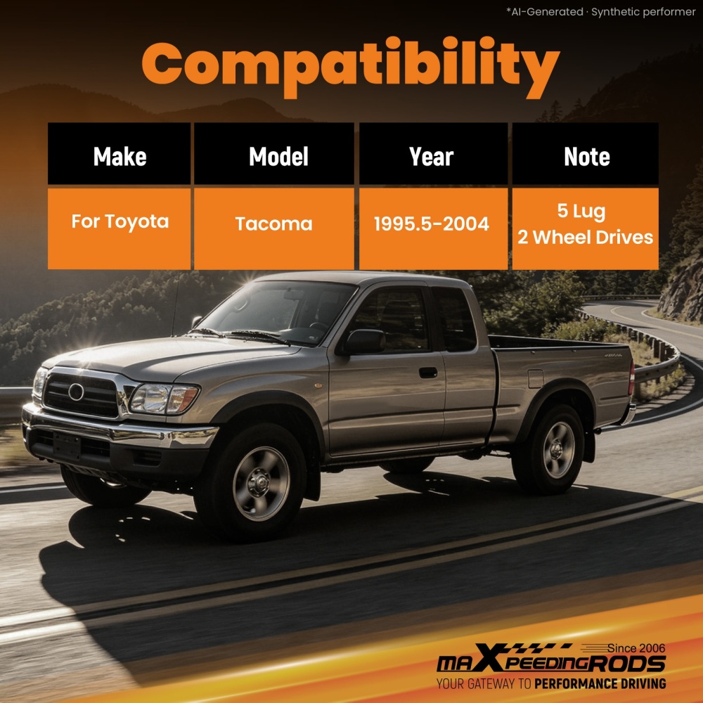 3 Front 4 Rear Drop Spring Kit compatible for Toyota Tacoma 2WD 1995.5-2004 5 Lug