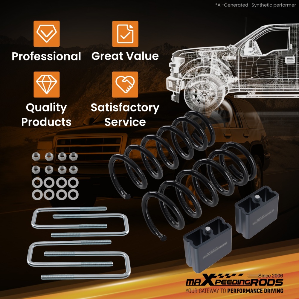 3 Front 4 Rear Drop Spring Kit compatible for Toyota Tacoma 2WD 1995.5-2004 5 Lug