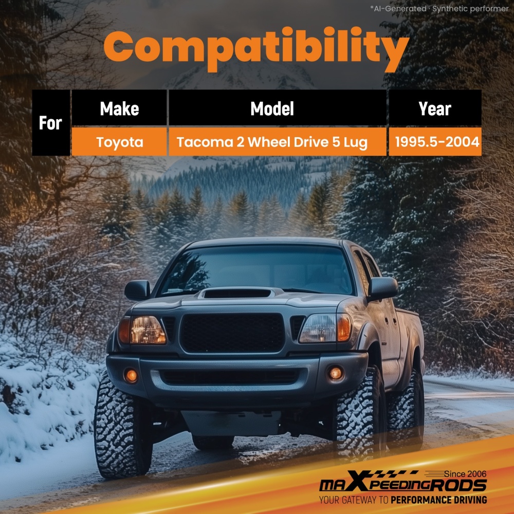 F:2 R:3 Lowering Spring Kit compatible for Toyota Tacoma 2WD 1995.5-2004 5 Lug