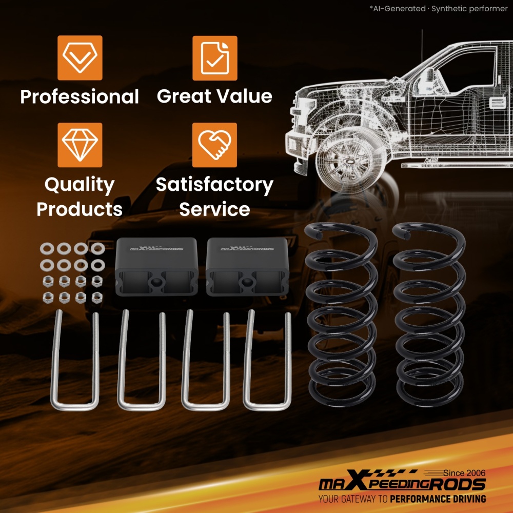F:2 R:3 Lowering Spring Kit compatible for Toyota Tacoma 2WD 1995.5-2004 5 Lug