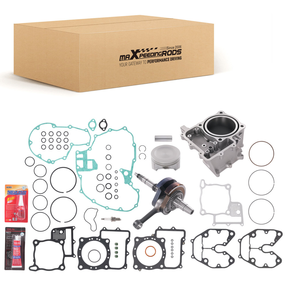 Complete Cylinder Rebuild Kit compatible for Honda Rincon 680 06-14 w/ Crankshaft Gasket