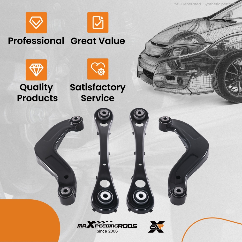 Set of 2 Rear Upper Control Arm compatible for Seat Exeo 2009-20138E0501529G 3R0595324