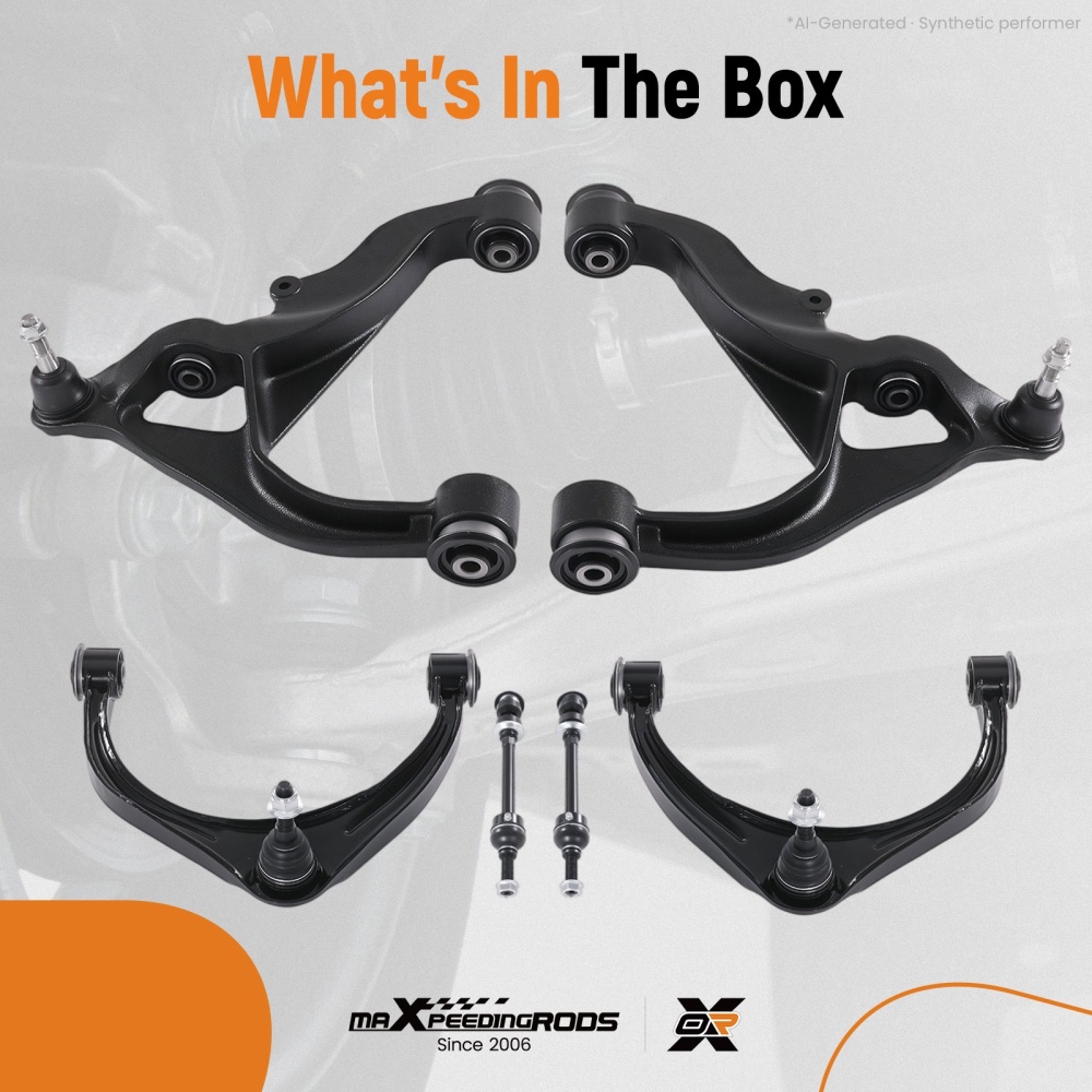 Front Upper & Lower Control Arms W/ball Joints Kit compatible for Ram 1500 2013 - 2018 4WD