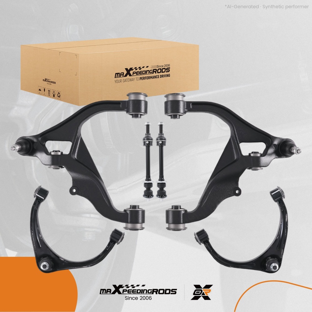 Front Upper & Lower Control Arms W/ball Joints Kit compatible for Ram 1500 2013 - 2018 4WD