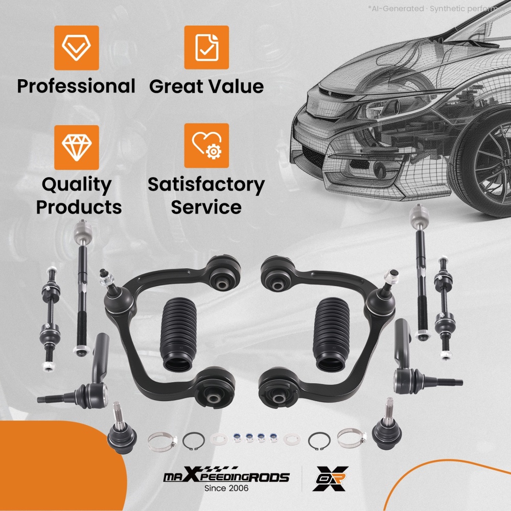12x Front Upper Control Arm w/ Lower Ball Joint Sway Bar for F-150 2009-2014 4X4
