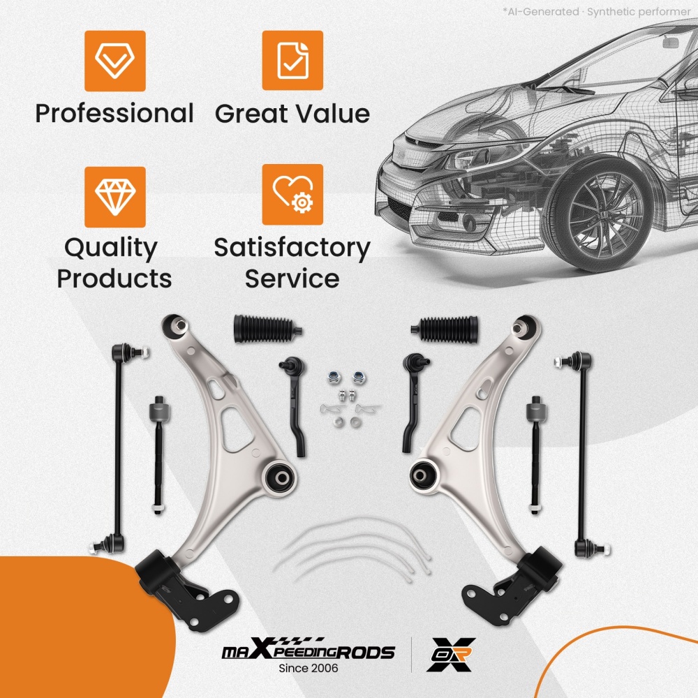 10x Front Suspension Lower Control Arms Kit For 2014-2020 compatible for Acura MDX compatible for Honda Pilot