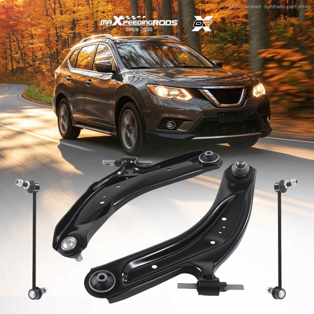 4Pc Front Suspension Lower Control Arms Ball Joint Assembly compatible for Nissan Rogue L+R