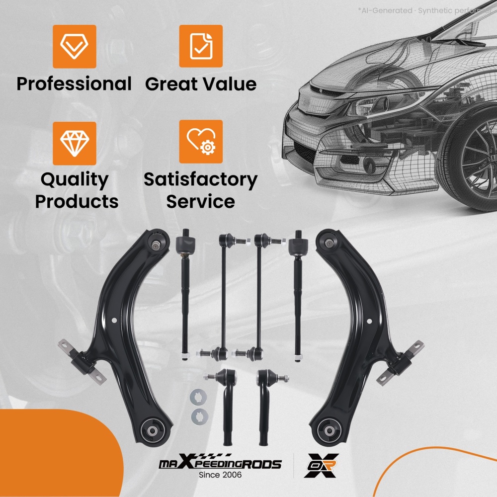 Steering Suspension Kit Front Lower Control Arms For 2007-2012 compatible for Nissan Sentra
