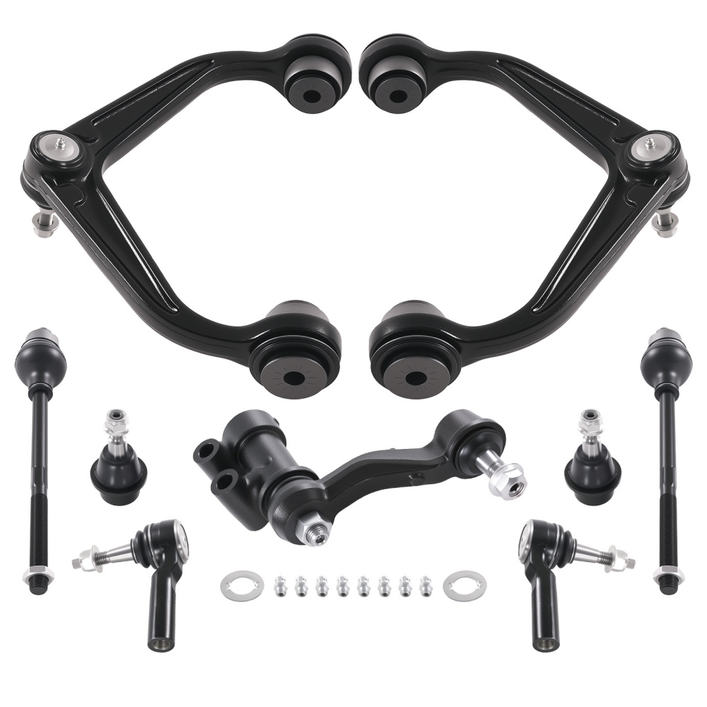 9x Front Control Arms Tie Rods for 2011-2019 compatible for Chevy Silverado Sierra 2500 3500 HD