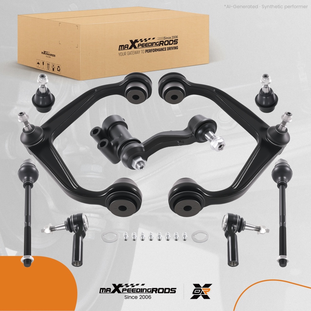 9x Front Control Arms Tie Rods for 2011-2019 compatible for Chevy Silverado Sierra 2500 3500 HD