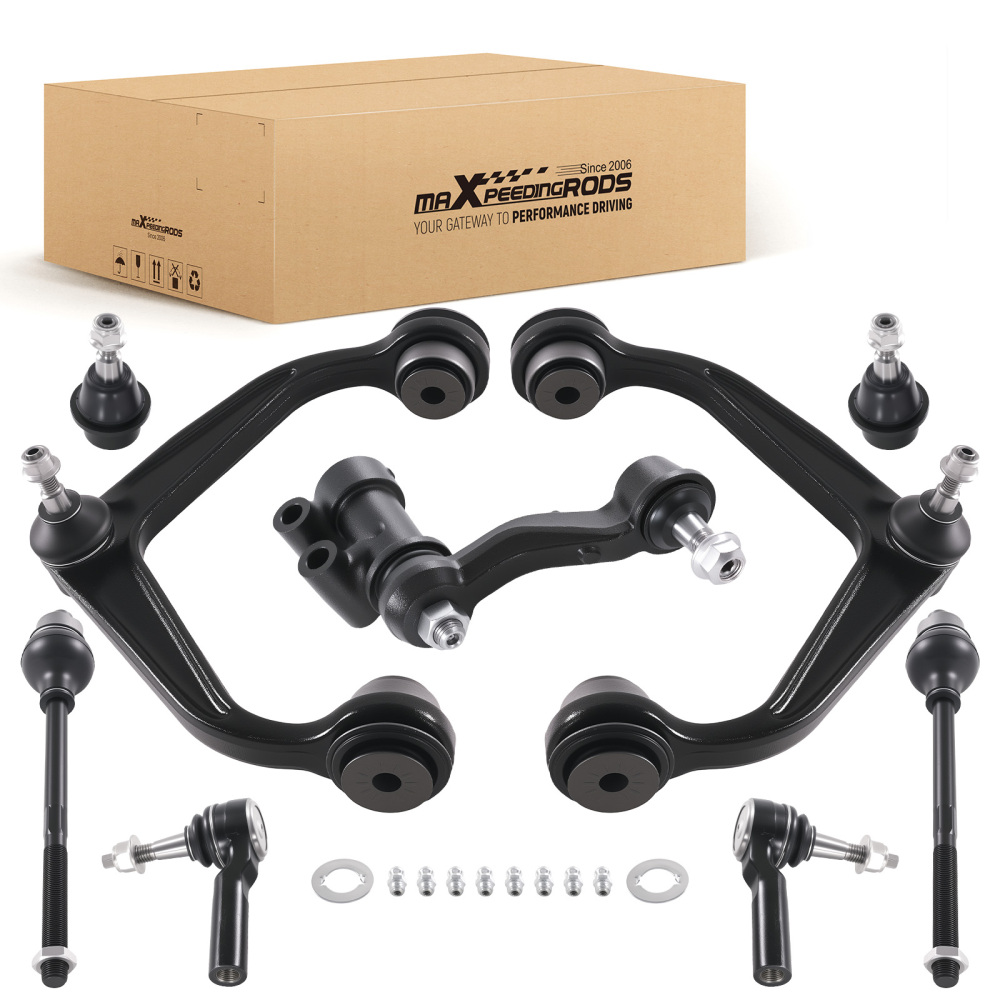 9x Front Control Arms Tie Rods for 2011-2019 compatible for Chevy Silverado Sierra 2500 3500 HD